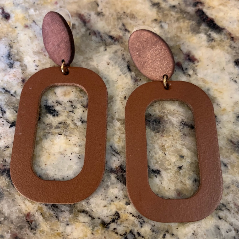 Nickel & Suede Blocks Earrings